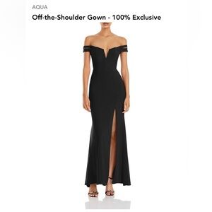 Elegant Black Evening Gown Bloomingdale’s Aqua brand